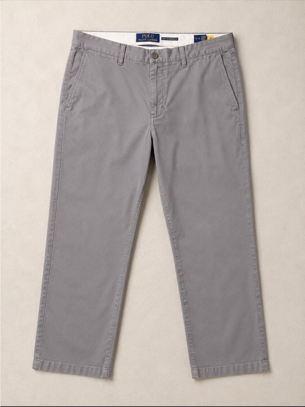Polo Ralph Lauren Newport Chino Pants 36x30 Gray Stretch Straight Fit Preppy